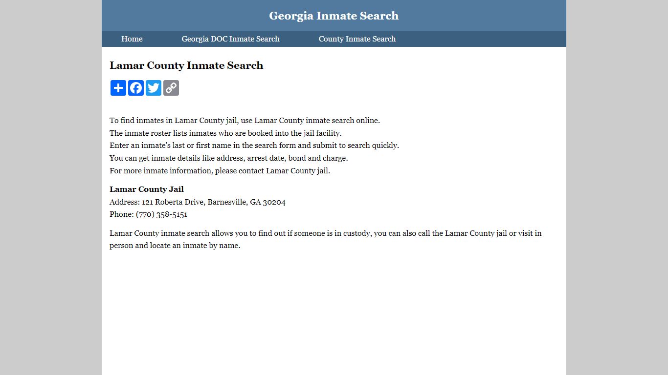 Lamar County Inmate Search